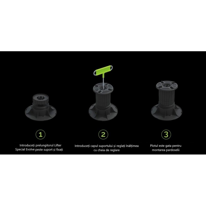 Prelungitor 10mm Plot / Piedestal / Suport Special Evolve, adauga 10mm inaltime, Italprofili - IP-182L10