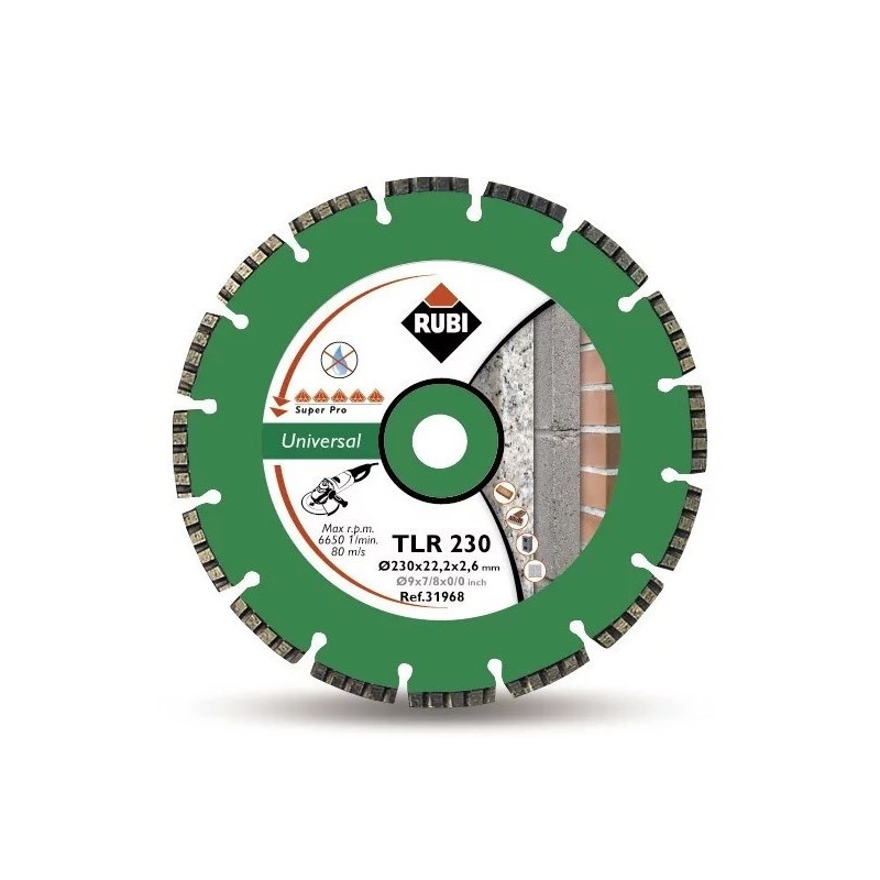 Disc diamantat pt. materiale de constructii 230mm, TLR 230 SuperPro - RUBI-31968