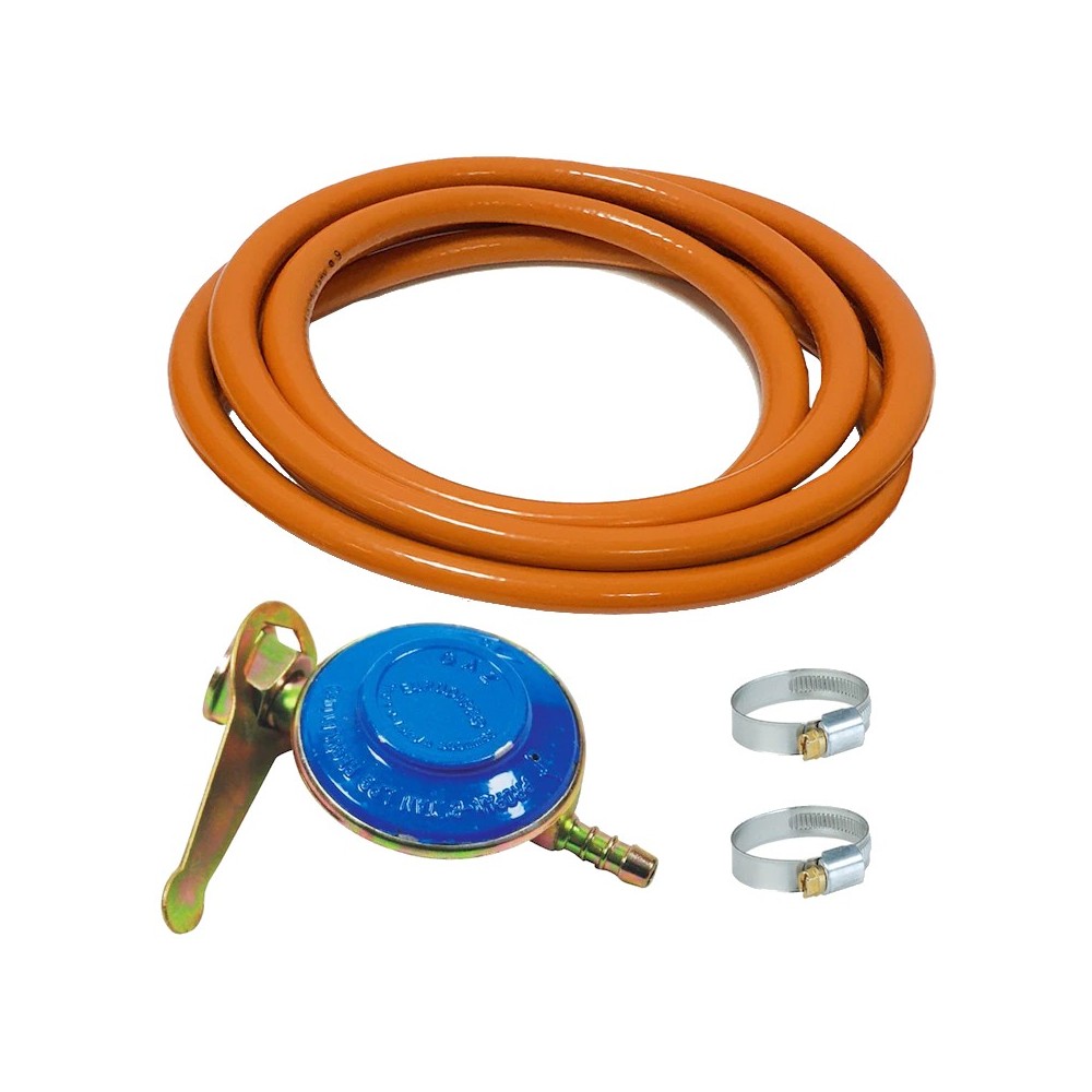 Kit Ceas regulator butelie gaz GPL, furtun 3 metri, 2 coliere otel