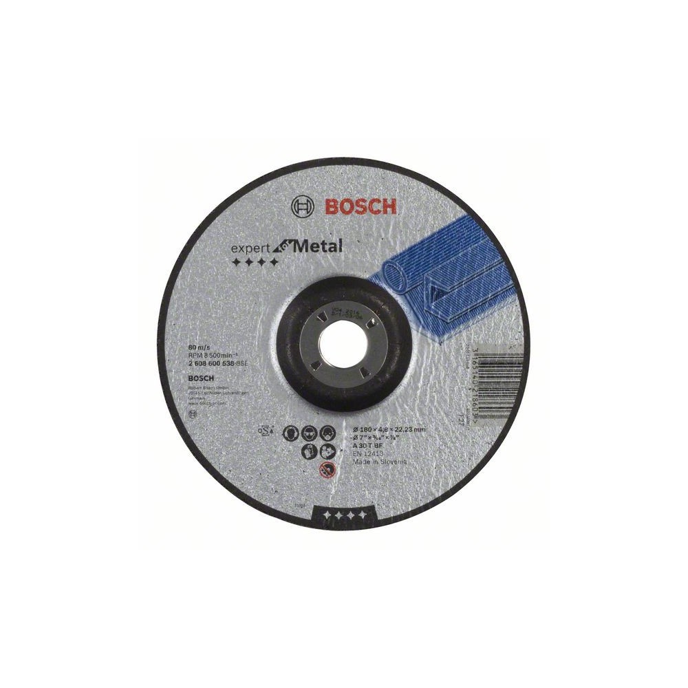 Bosch Disc de degrosare cu degajare Expert for Metal A 30 T BF, 180mm, 4.8mm