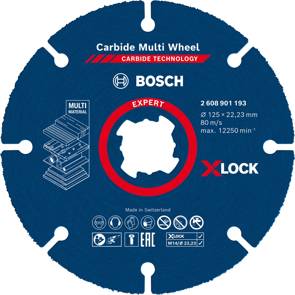 Bosch Disc taiere Expert Carbide Multi Wheel cu X-Lock, 125x22.23 mm