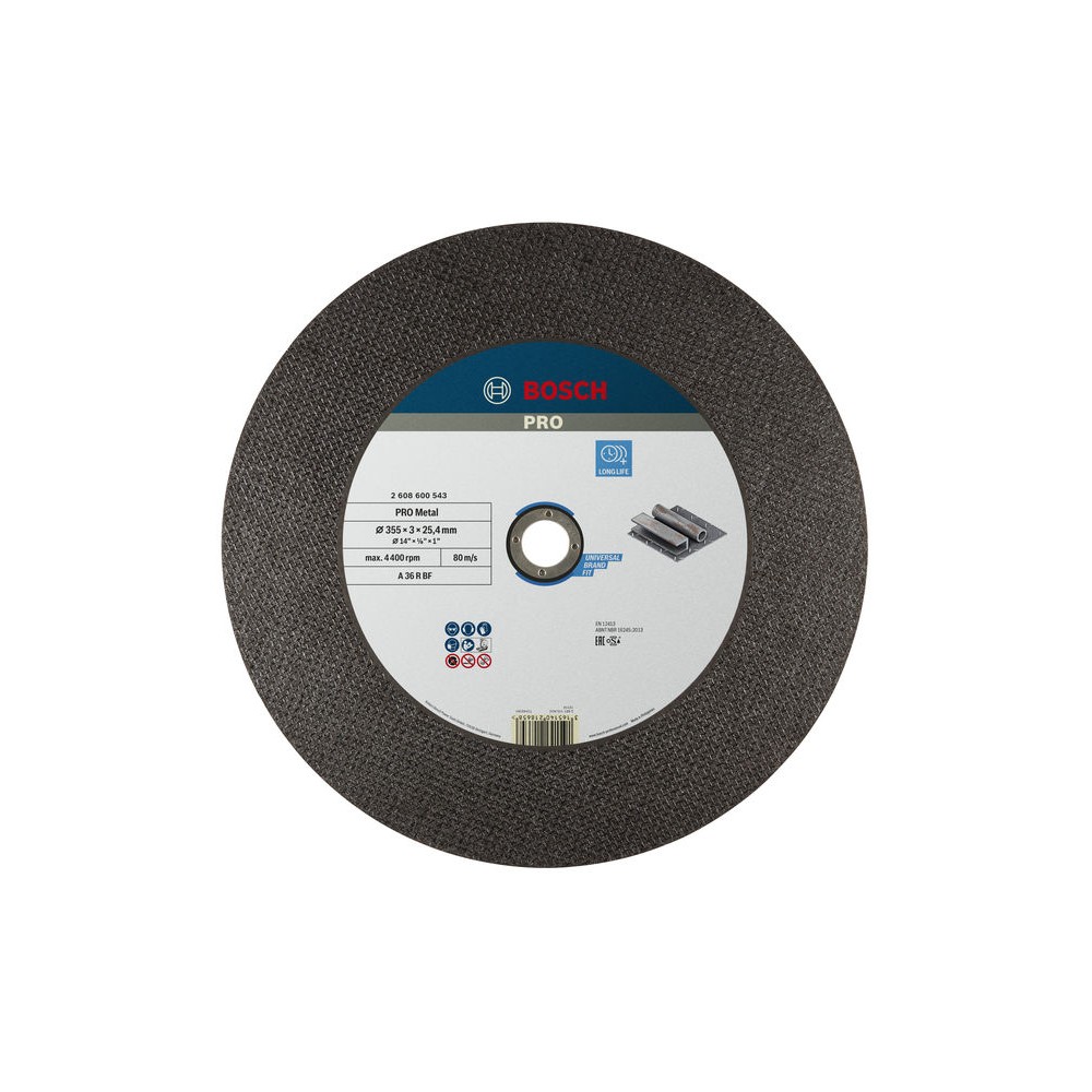 Bosch Disc de taiere drept Expert for Metal A 36 R BF, 355mm, 25,40mm, 2.8mm