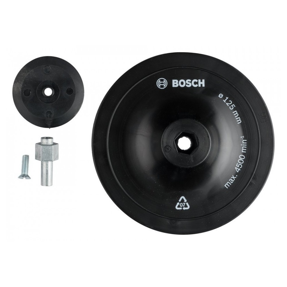 Bosch Disc (taler) suport pentru foi abrazive cu tija de fixare 8 mm, Ø 125 mm pentru GBM