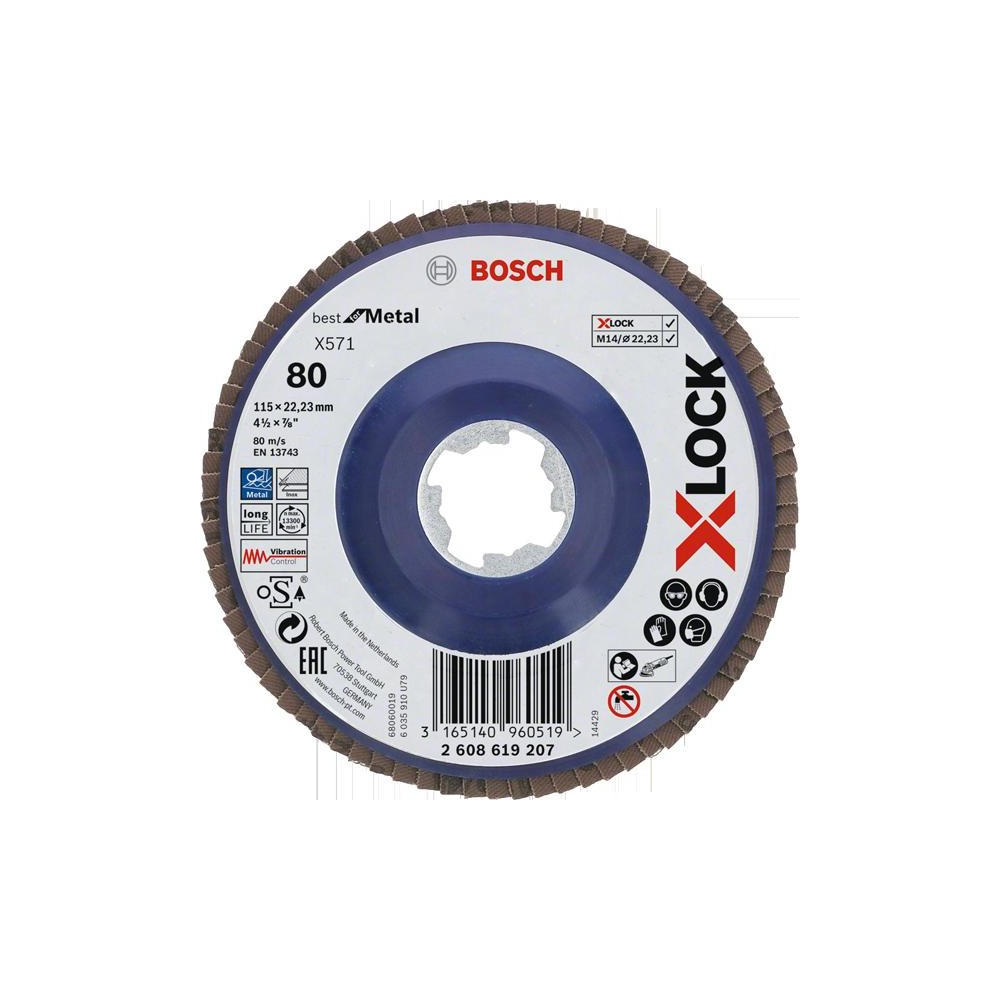 Bosch Disc evantai X-Lock, 115mm, G80
