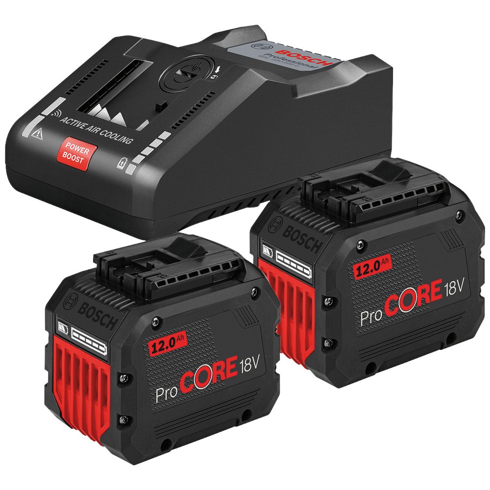 Bosch 2xProCore 18V + GAL18V-160C + GCY 42 Set 2 acumulatori Li-Ion, 18V, 12Ah + Incarcator Power Boost de 16Ah + Modul de conec