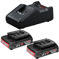 BOSCH GBA18V + GAL18V-40 Set 2 acumulatori cu led Li-Ion, 18V, 2Ah + Incarcator rapid de 4Ah