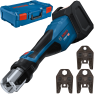BOSCH GPT 18V-32 (SOLO) Aparat de presare Li-Ion, fara acumulator in set + Gheare presare SV15, SV22, SV28 + XL-BOXX