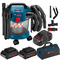 BOSCH GAS 18V-10 L Aspirator 18V +  + Set 2 acumulatori 4Ah ProCore + Incarcator + Geanta textil mediu