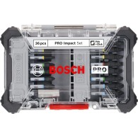 Bosch Set mixt 36piese, 16xBiti 25mm + 7xBiti 55mm + 9xBiti 65mm + 3xchei tubulare + suport pt capete 1/4"