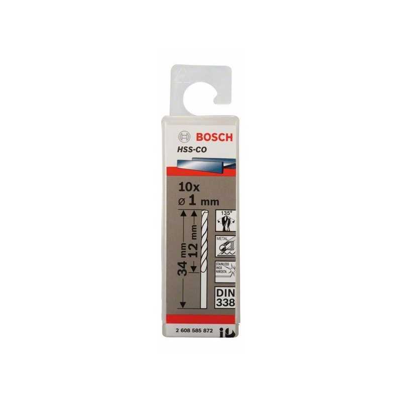 Bosch Set 10 burghie pentru metal HSS-Co, DIN338, 1x12x34mm