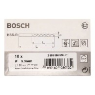 Bosch Set 10 burghie pentru metal HSS-R, DIN338, 5.3x52x86mm