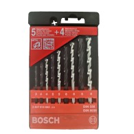 Bosch Set 9 burghie, caseta 5 metal + 4 zidarie, D3-8mm