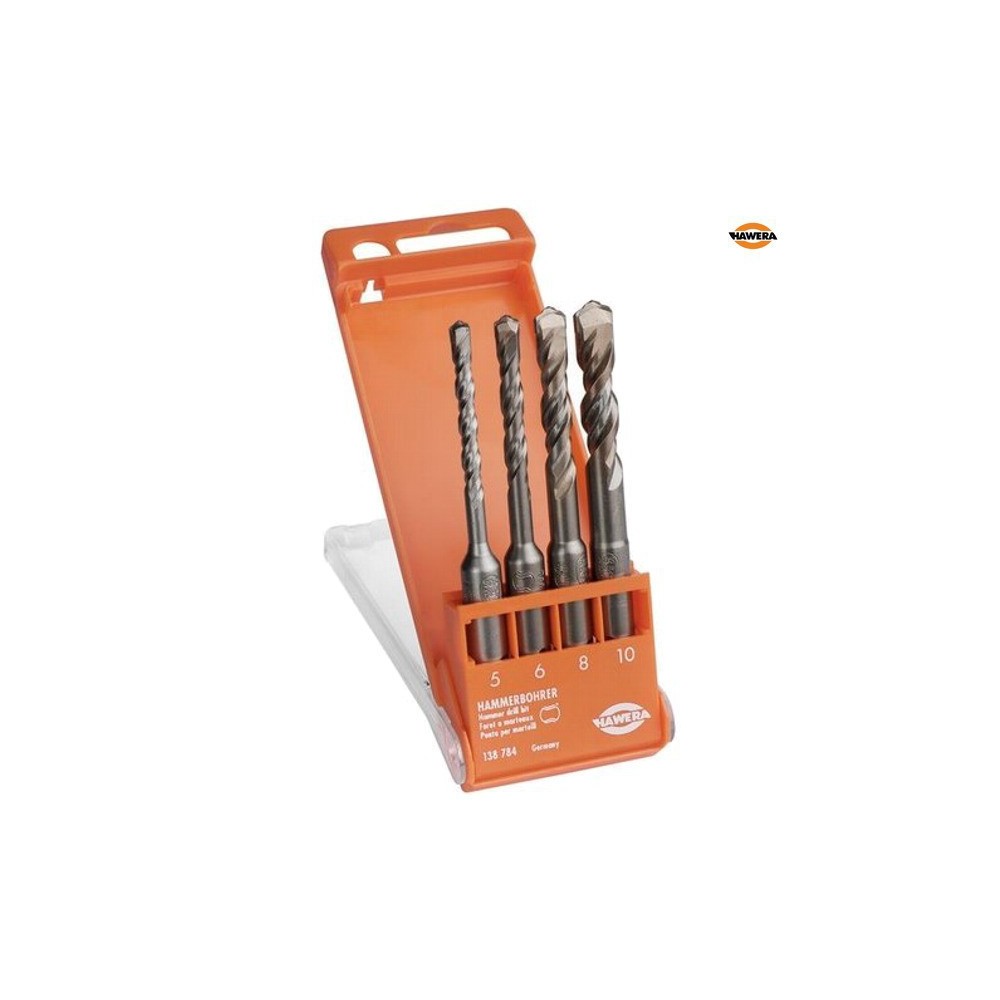 Hawera Set 4 burghie pentru beton, SDS Plus, caseta, D5-10mm