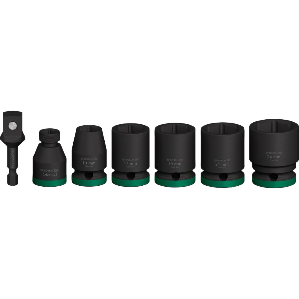 Bosch Set 7 tubulare impact, 1/2", 13-24mm