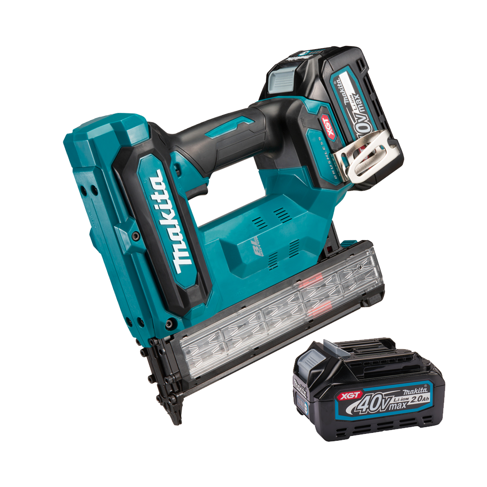 MAKITA FN001GA201 Pistol brushless pentru cuie cu jumatate de cap cu 2 acumulatori Li-Ion, 40V XGT, 2Ah