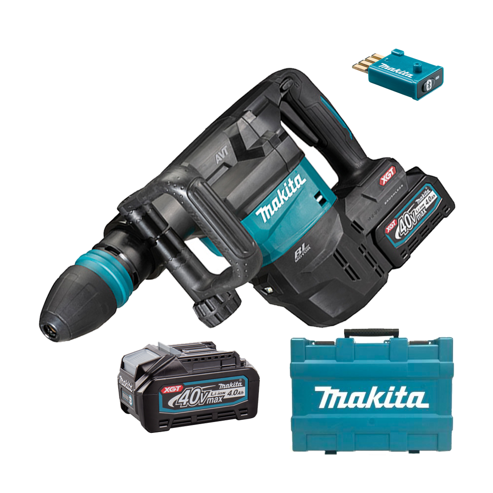 MAKITA HM001GM201 Ciocan demolator SDS-MAX brushless si wireless, cu 2 acumulatori Li-Ion, 40V XGT, 4Ah, 9.4J + Valiza