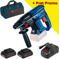 BOSCH GBH 180-LI (SOLO) Ciocan rotopercutor brushless Li-Ion, 2J +  Set 2 acumulatori 4Ah ProCore + Incarcator + Geanta textil m