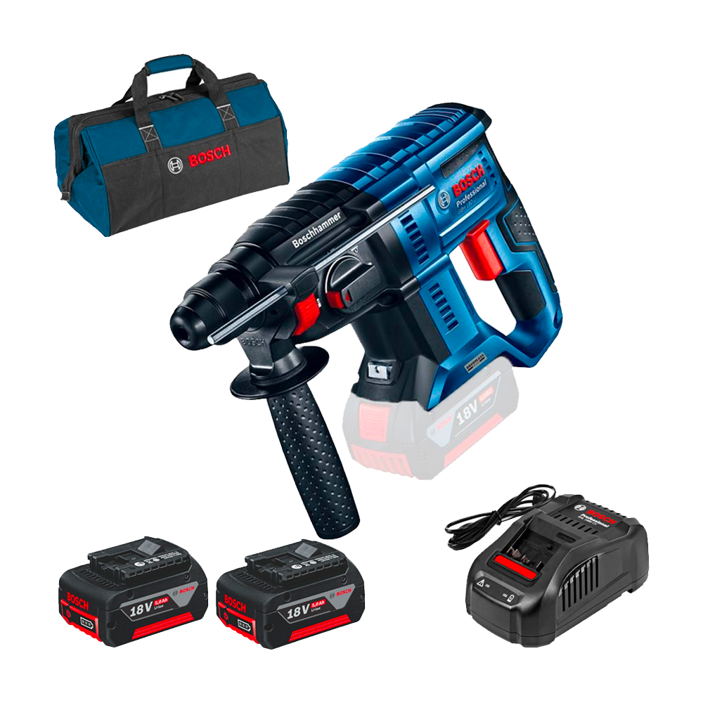 BOSCH GBH 180-LI (SOLO) Ciocan rotopercutor brushless Li-Ion, 2J +  SET PRO-MIX - Incarcator GAL1880CV + 2 acu 18V, 5Ah + Geanta