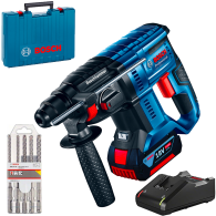 BOSCH GBH 180-LI Ciocan rotopercutor brushless, cu 1 acumulator Li-Ion 4Ah, 2J + Set 5 burghie + Valiza