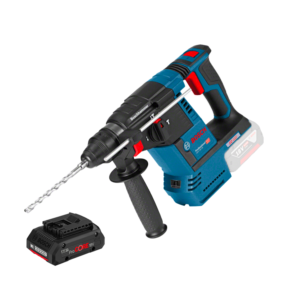 BOSCH GBH 18V-26 (SOLO) Ciocan rotopercutor brushless, Li-Ion, 2.6J +  Acumulator 4Ah ProCore (Fara incarcator!)
