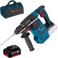 BOSCH GBH 18V-26 (SOLO) Ciocan rotopercutor brushless, Li-Ion, 2.6J +  Acumulator 5Ah CoolPack (Fara incarcator!) + Geanta texti