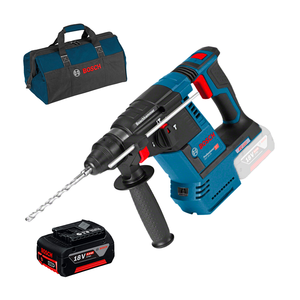 BOSCH GBH 18V-26 (SOLO) Ciocan rotopercutor brushless, Li-Ion, 2.6J +  Acumulator 5Ah CoolPack (Fara incarcator!) + Geanta texti