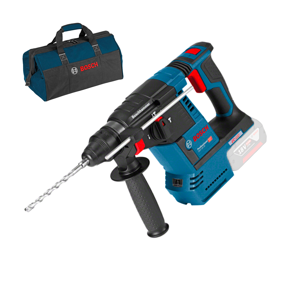 BOSCH GBH 18V-26 (SOLO) Ciocan rotopercutor brushless, Li-Ion, 2.6J, fara acumulator in set + Geanta textil mediu