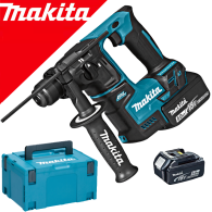 MAKITA DHR171RTJ Ciocan rotopercutor brushless, cu 2 acumulatori Li-Ion, 18V, 5Ah, 1.2J + Makpac