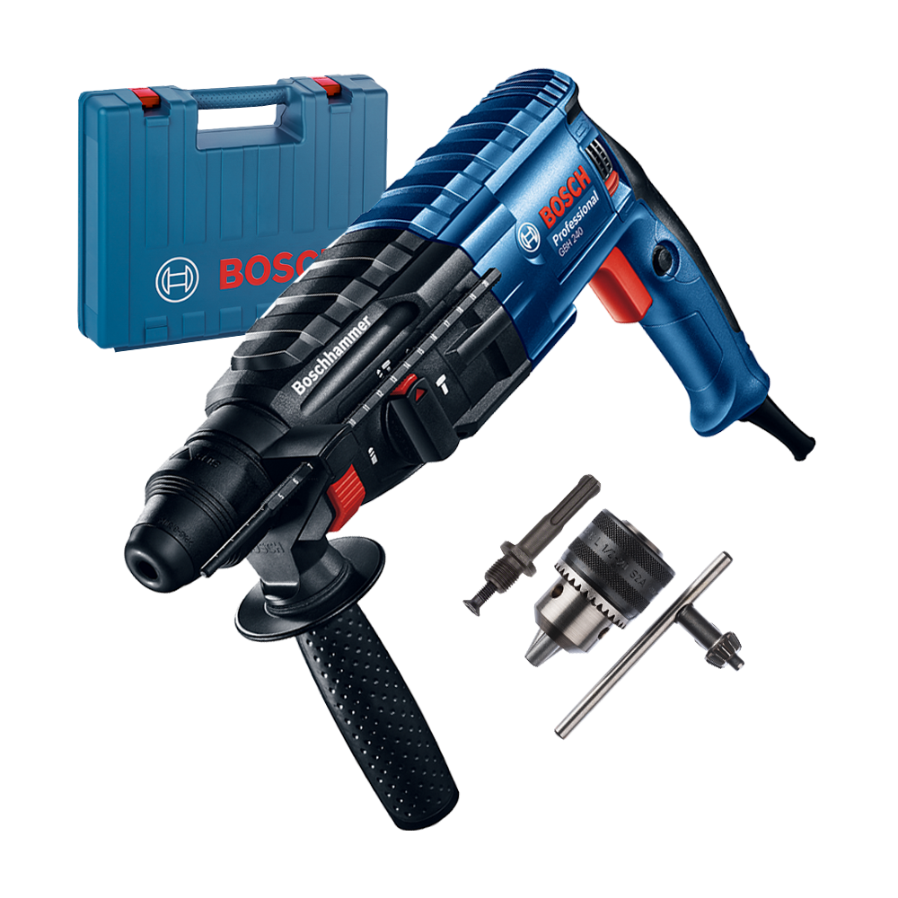 BOSCH GBH 240 Ciocan rotopercutor SDS-plus 790 W, 2.7 J + Mandrina cu cheie cu adaptor SDS-Plus