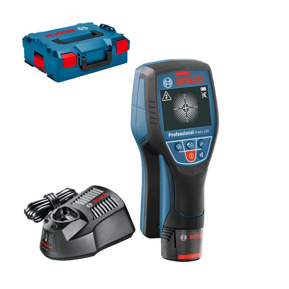 BOSCH D-tect 120 Detector de metale cu 1 acumulator Li-Ion, 2Ah + L-BOXX