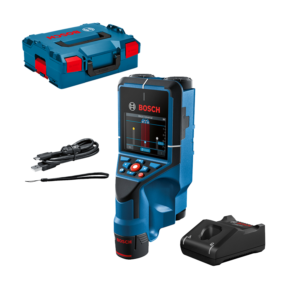 BOSCH D-tect 200 C Detector de metale cu 1 acumulator Li-Ion, 2Ah + Incarcator + L-BOXX