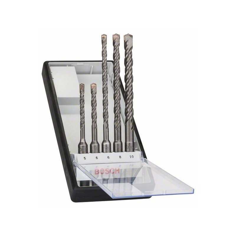 Bosch Set 5 burghie Robust Line pentru gaurire cu percutie, SDS Plus-5, D5-10mm