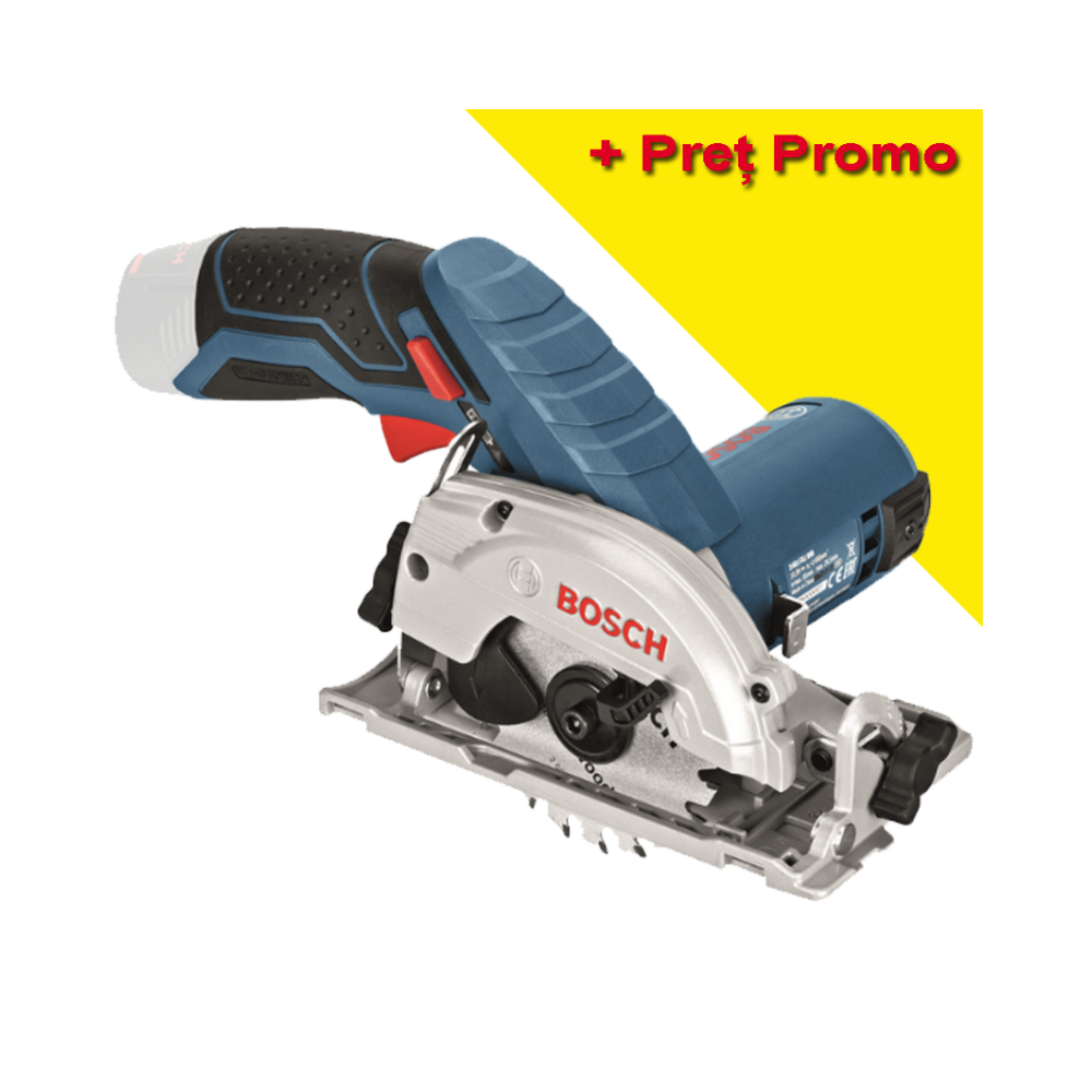 BOSCH GKS 12V-26 (SOLO) Ferastrau circular Li-Ion, fara acumulator in set (Izolatia cauciucata de pe manar prezinta o deformare)