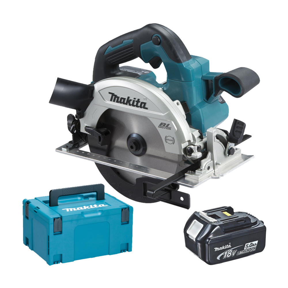 MAKITA DHS660RTJ Ferastrau circular brushless cu 2 acumulatori Li-Ion, 18V, 5Ah + Makpac