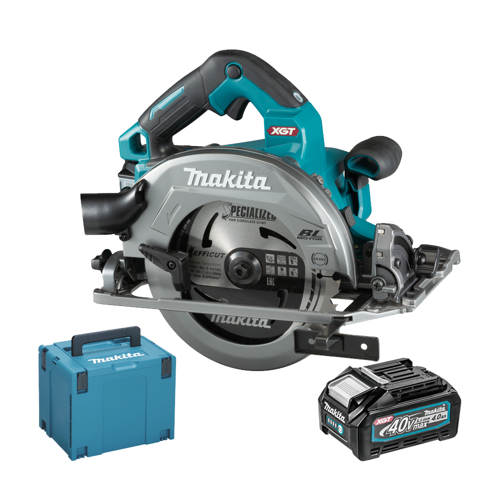 MAKITA HS004GM202 Ferastrau circular brushless si wireless, cu 2 acumulatori Li-Ion, 40V XGT, 4Ah