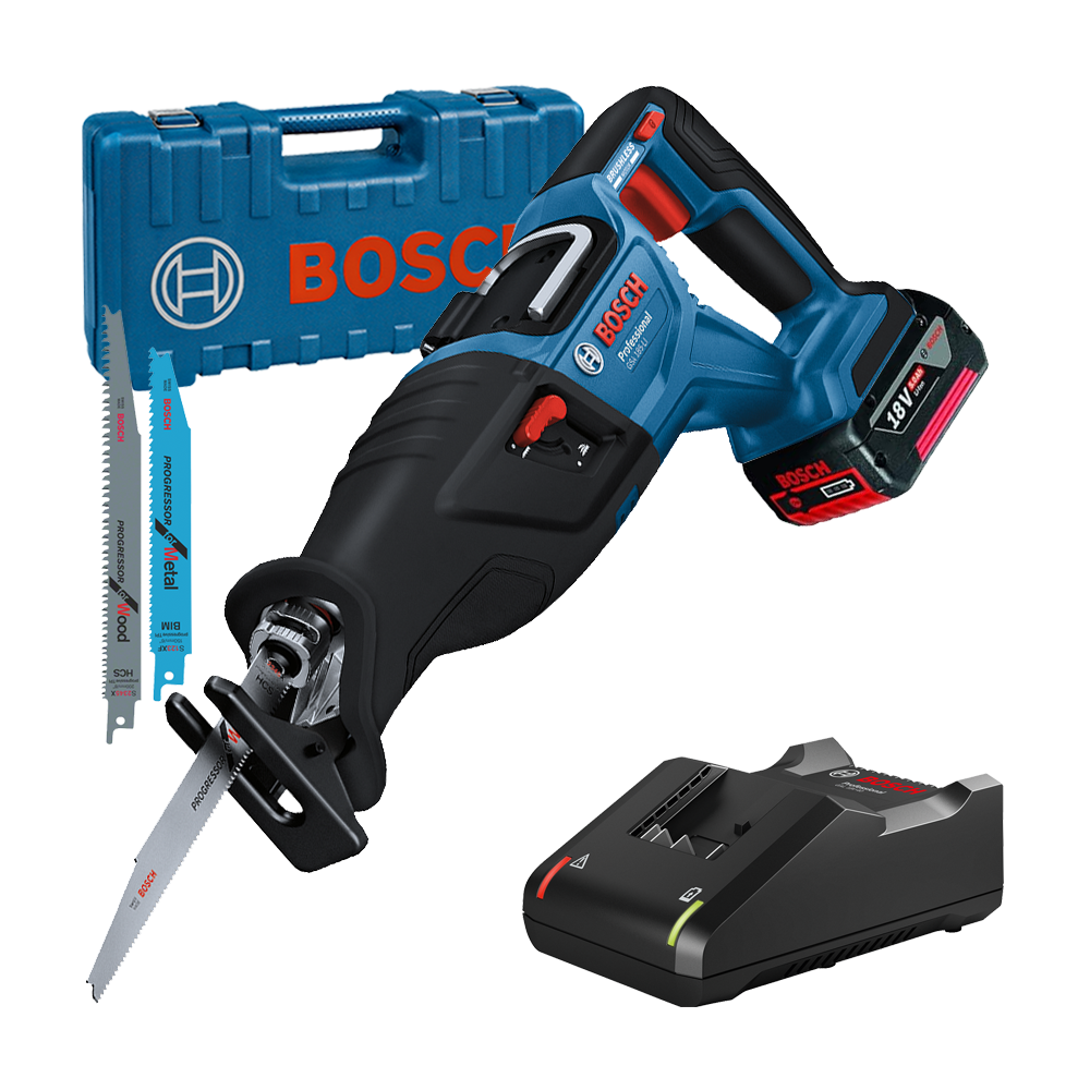 BOSCH GSA 185-LI Ferastrau sabie brushless, cu 1 acumulator Li-Ion, 5Ah + Valiza