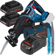 BOSCH GSA 185-LI Ferastrau sabie brushless, Li-Ion + 2 acumulatori 4Ah ProCore + Incarcator 8Ah + Geanta textil mediu