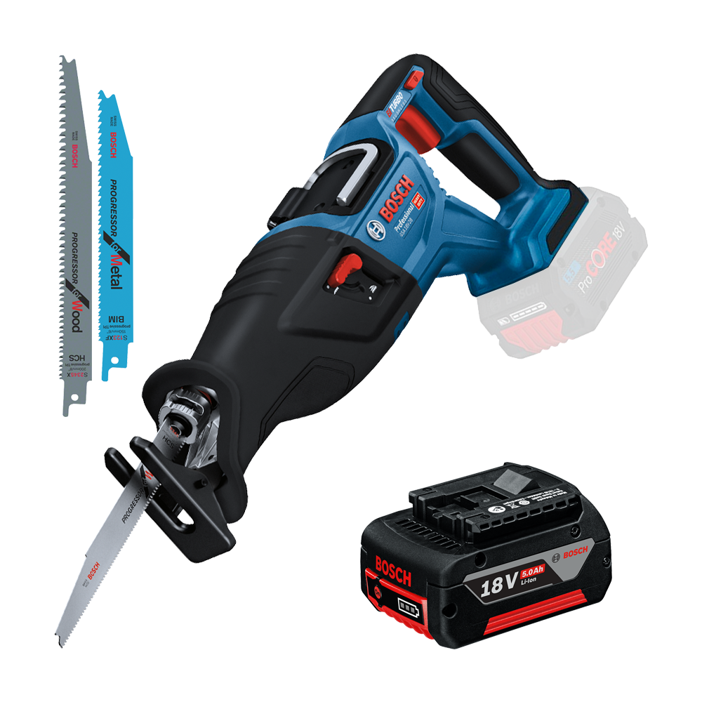 BOSCH GSA 185-LI Ferastrau sabie brushless, Li-Ion + Acumulator 5Ah CoolPack (Fara incarcator!)