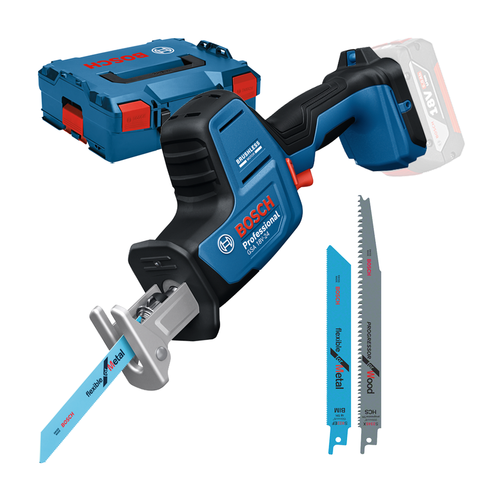 BOSCH GSA 18V-24 (SOLO) Ferastrau sabie Li-Ion, fara acumulator in set + L-BOXX