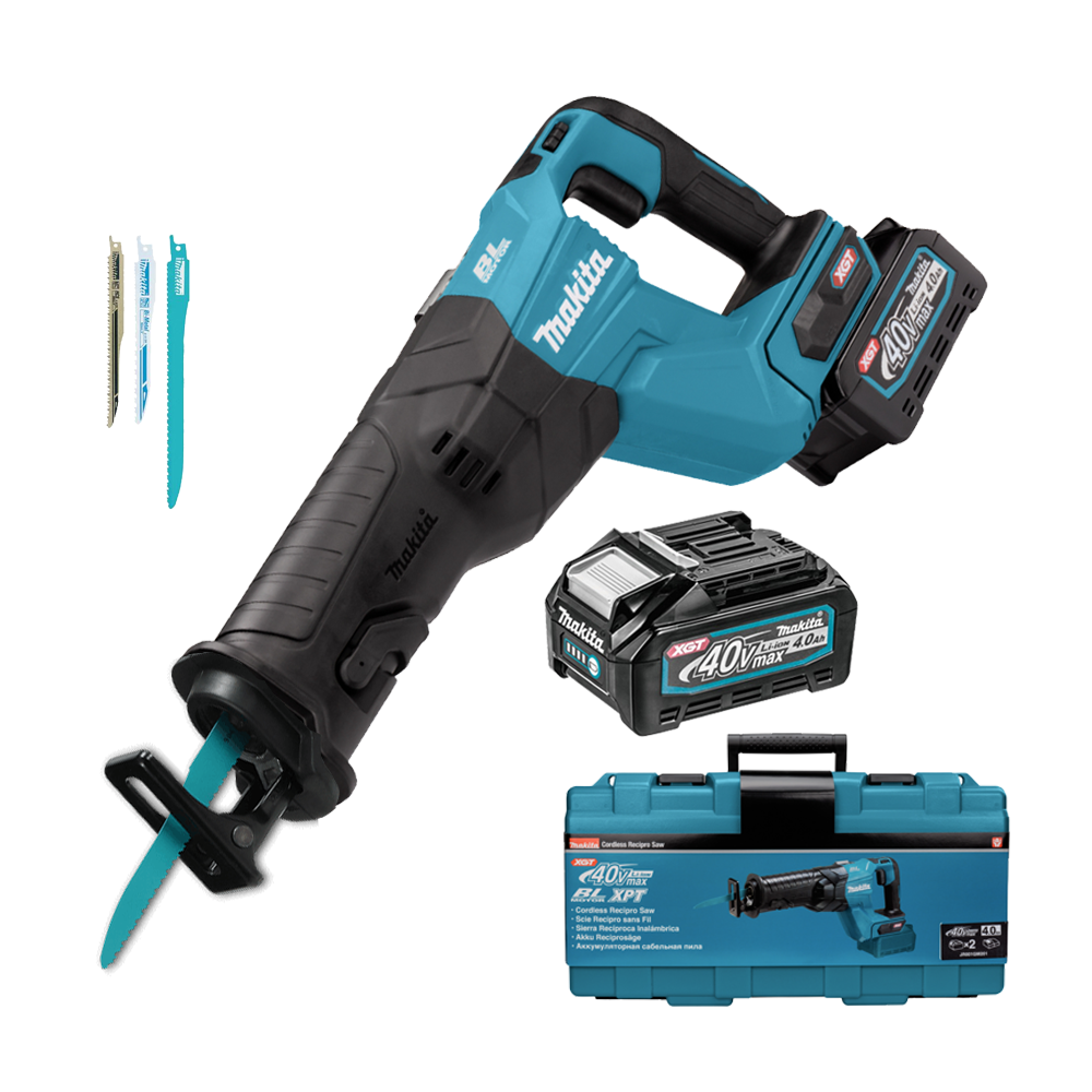 MAKITA JR001GM201 Ferastrau alternativ brushless, cu 2 acumulatori Li-Ion, 40V XGT,  4Ah