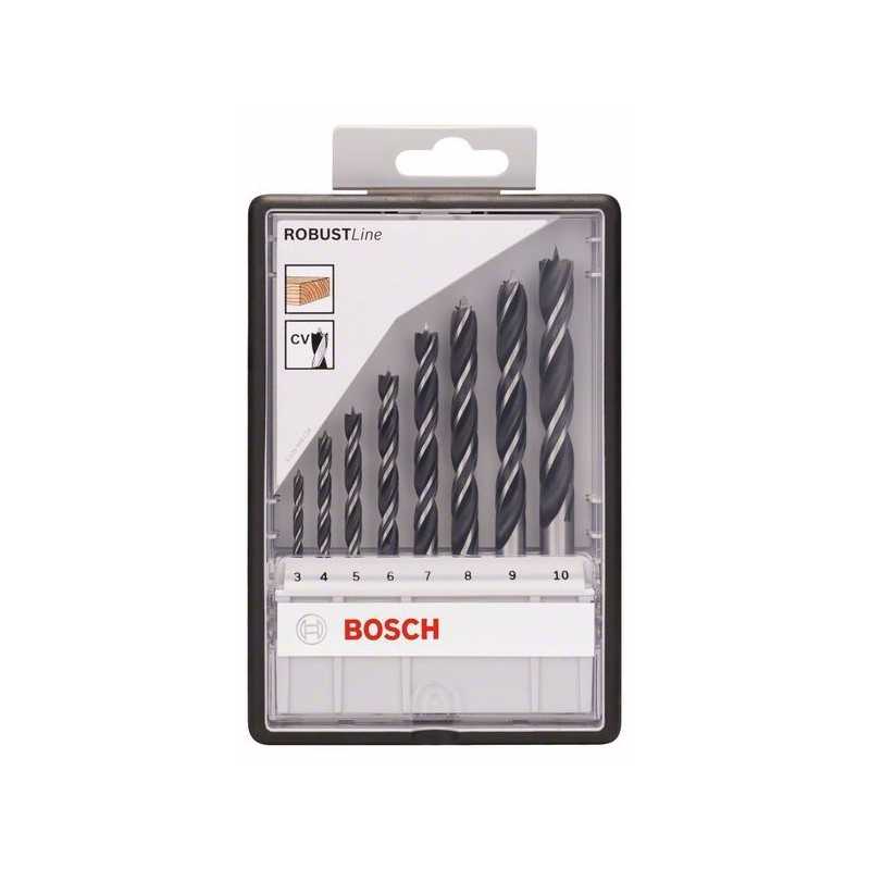 Bosch Set 8 burghie elicoidale Robust Line pentru lemn, D3-10mm