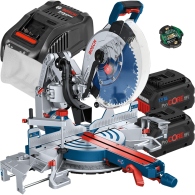BOSCH GCM 18V-305 GDC Ferastrau circular stationar brushless BITURBO cu 2 acumulatori Li-Ion, 5.5Ah + Incarcator rapid de 8Ah