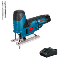 BOSCH GST 12V-70 Ferastrau vertical cu 1 acumulator Li-Ion, 2Ah + Incarcator rapid de 4Ah GAL12V-40