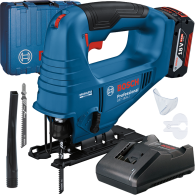 BOSCH GST 183-LI Ferastrau vertical cu 1 acumulator Li-Ion, 4Ah + Incarcator + Valiza