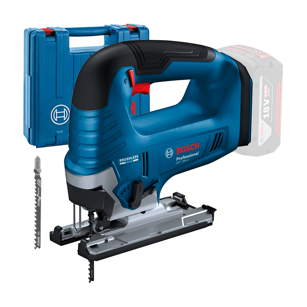 BOSCH GST 185-LI (SOLO) Ferastrau vertical brushless + Valiza, fara acumulator in set