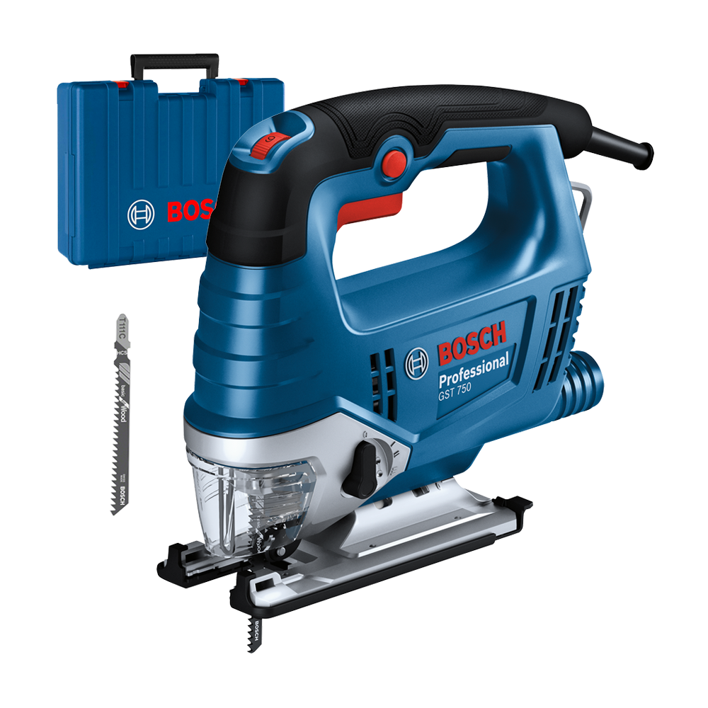 BOSCH GST 750 Ferastrau vertical 520 W + Valiza