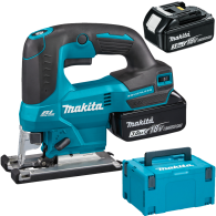 MAKITA DJV184RFJ Ferastrau pentru decupat brushless, cu 2 acumulatori Li-Ion, 18V, 3Ah, 50Nm + Makpac