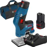 BOSCH GKF 12V-8 Masina de frezat muchii cu 2 acumulatori Li-Ion, 3Ah + Incarcator rapid de 4Ah GAL12V-40 + Geanta textil