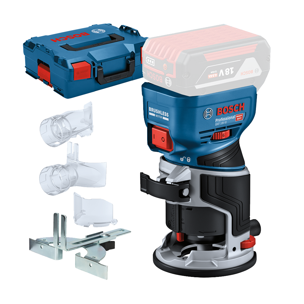 BOSCH GKF 18V-8 (SOLO) Masina de frezat muchii Li-Ion, 18V, fara acumulator in set + L-BOXX