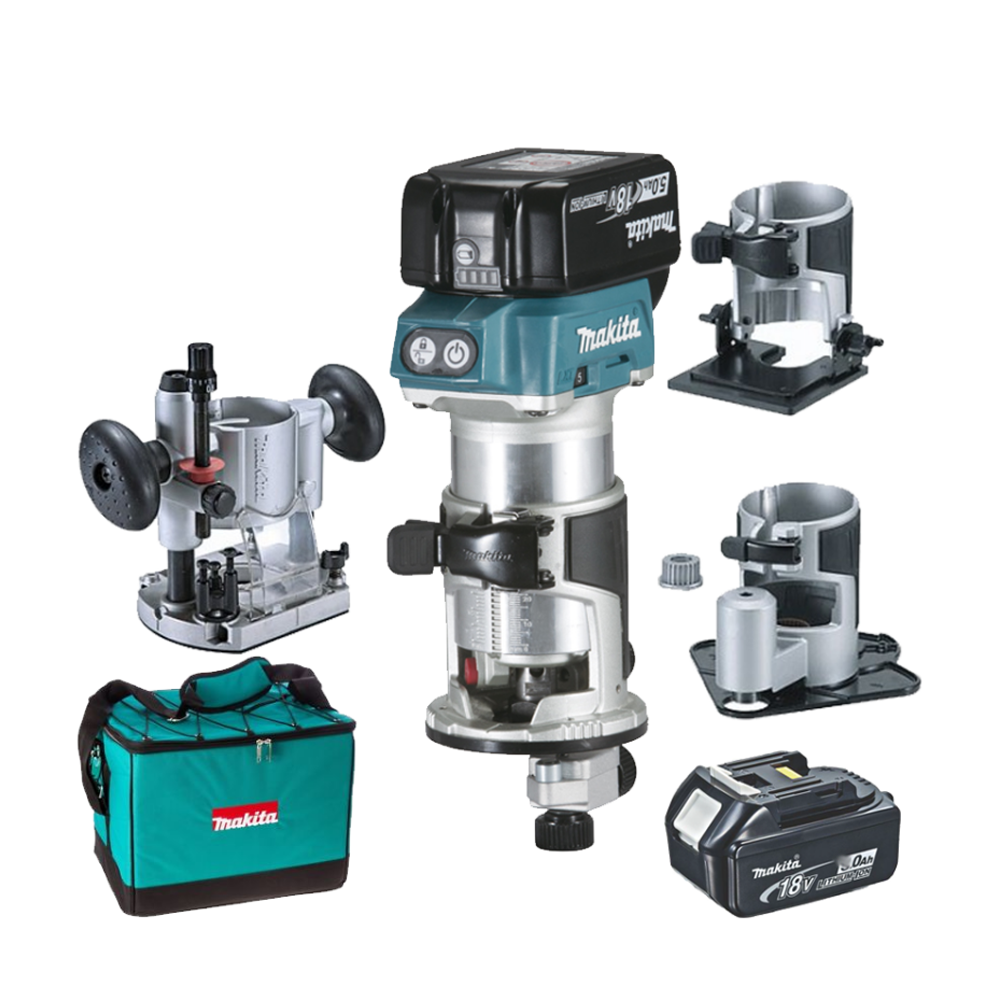 MAKITA DRT50RFEX3 Masina de frezat brushless, cu 2 acumulatori Li-Ion, 18V, 3Ah